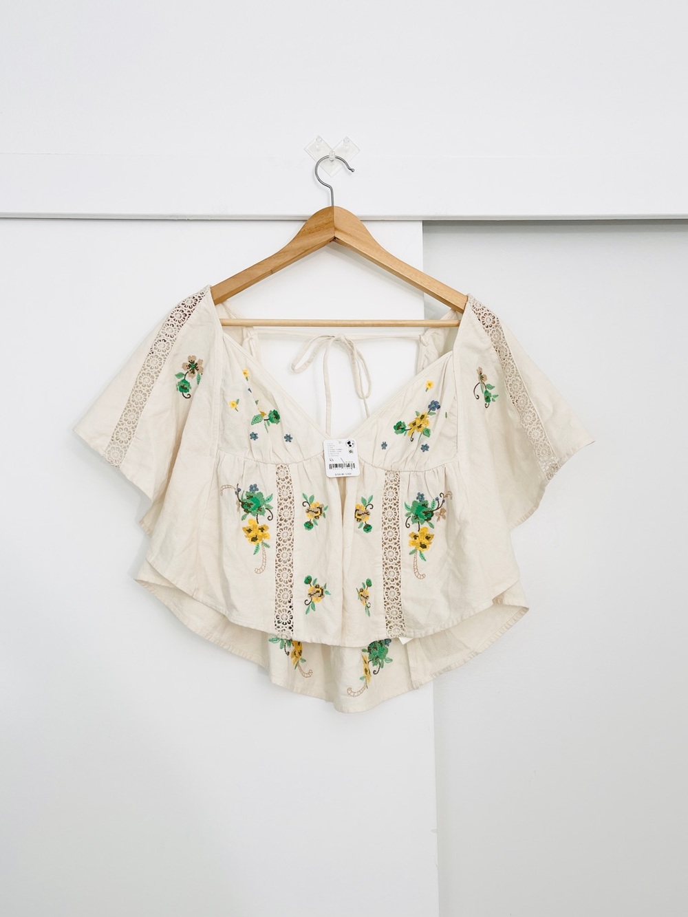 NWT Free People Make Me Yours Embroidered Blouse Top Size XS